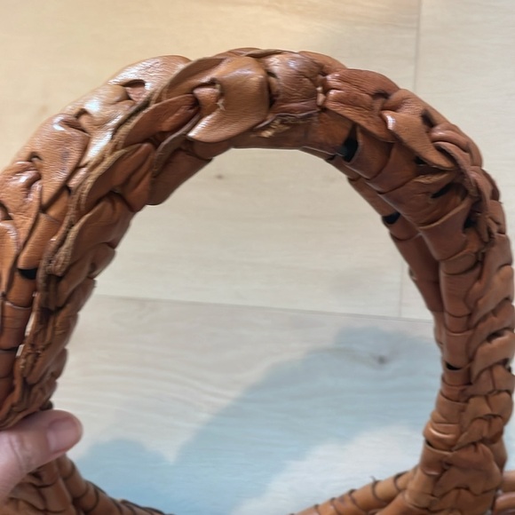 Vintage 70’s leather link boho large shoulder bag - Picture 6 of 13